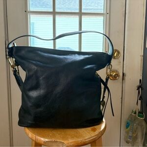Fossil Black Leather Bag with Shoulder strap and Crossbody Strap